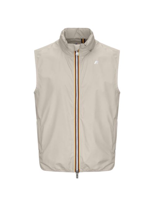 gilet uomo impermeabile poliestre stretch  beige e grigio K-WAY | K3123TW634